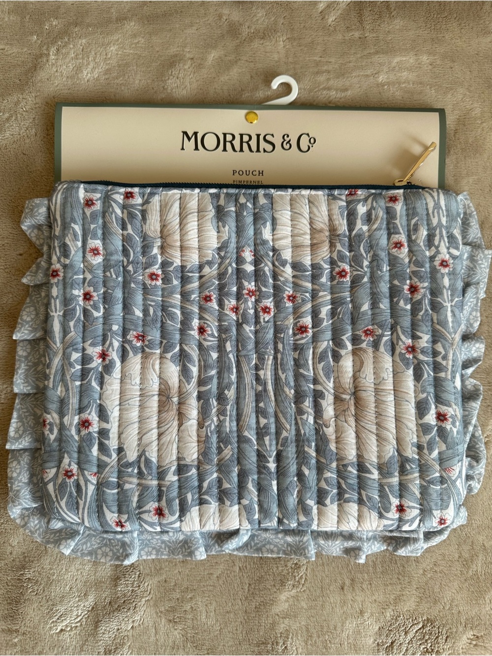 Morris & Co. William Morris Quilted Floral Pouch in Blue